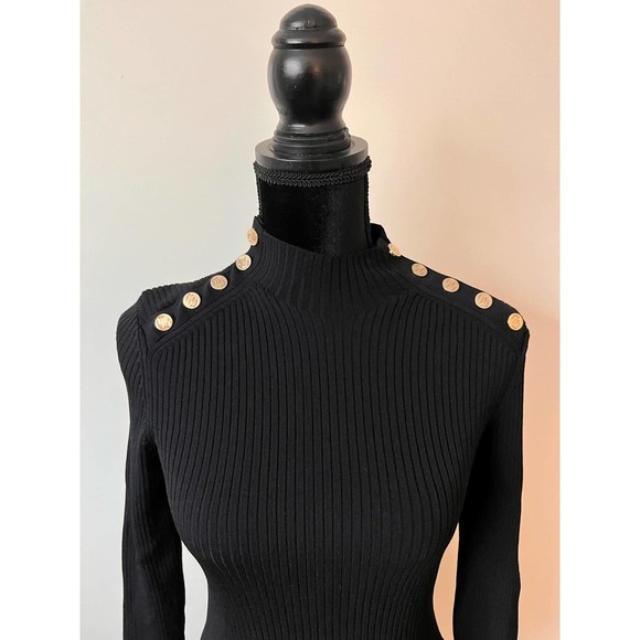 Maje black funnel-neck fitted jumper - Size 38 - Picture 5 of 7
